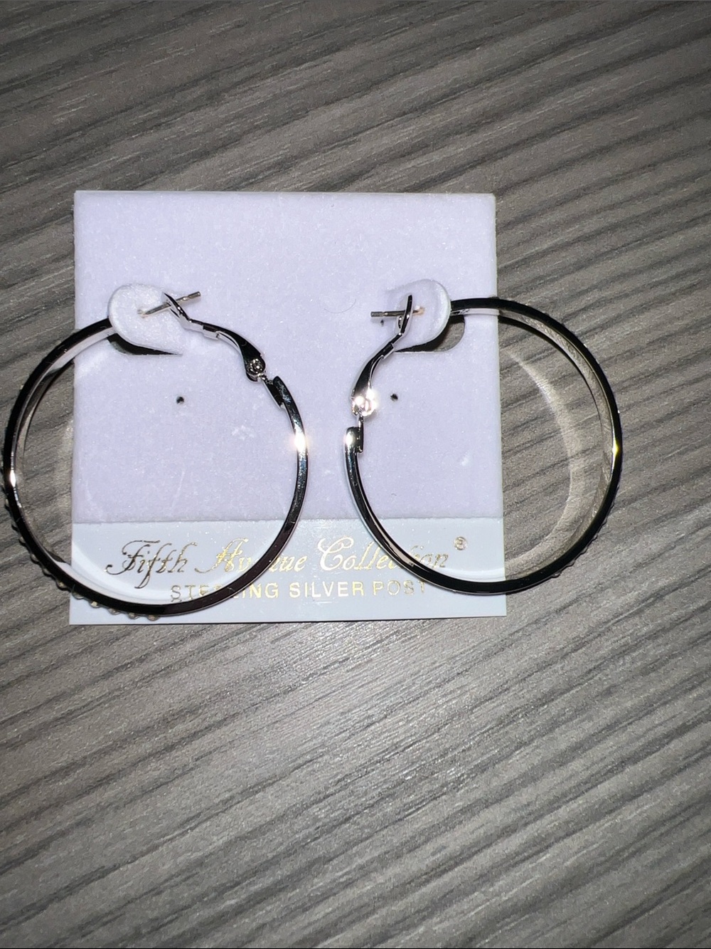 Silver Hoop Earrings - Classic Silver Hoops with Swarovski Crystal